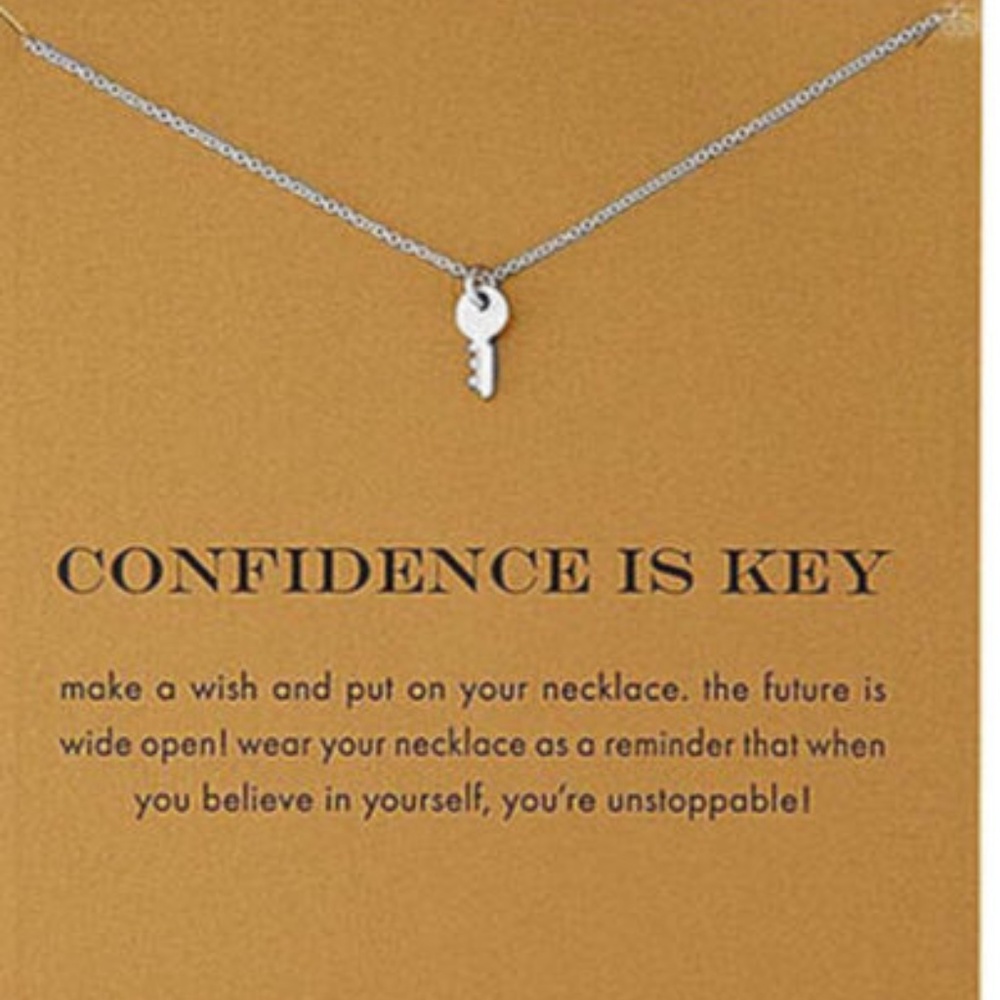 Confidence Is Key Necklace Silver Tone